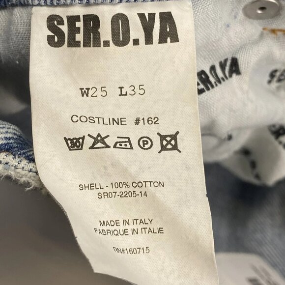 Ser.O.Ya Women's Heidi Patchwork Straight-Leg Jeans – Size 25 – Coastline Blue - Picture 3 of 13